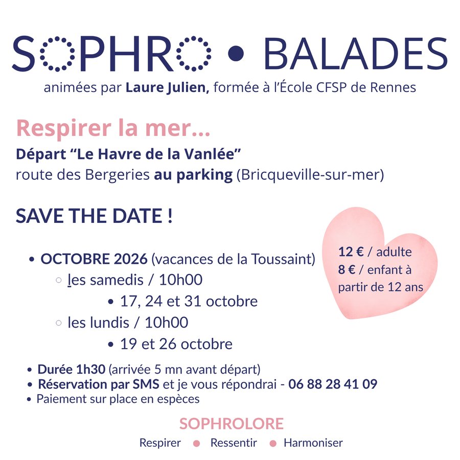 Save the date Sophro-Balades, vacances de la Toussaint, Havre de la Vanlée, octobre 2026